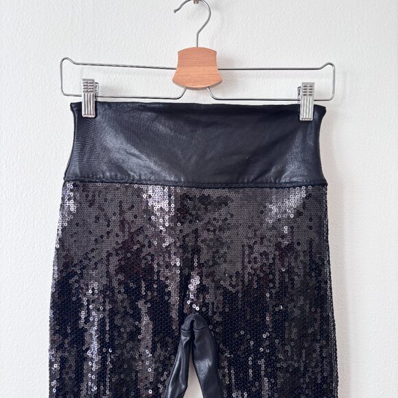 SPANX Sequin Faux Leather Leggings - Picture 6 of 9